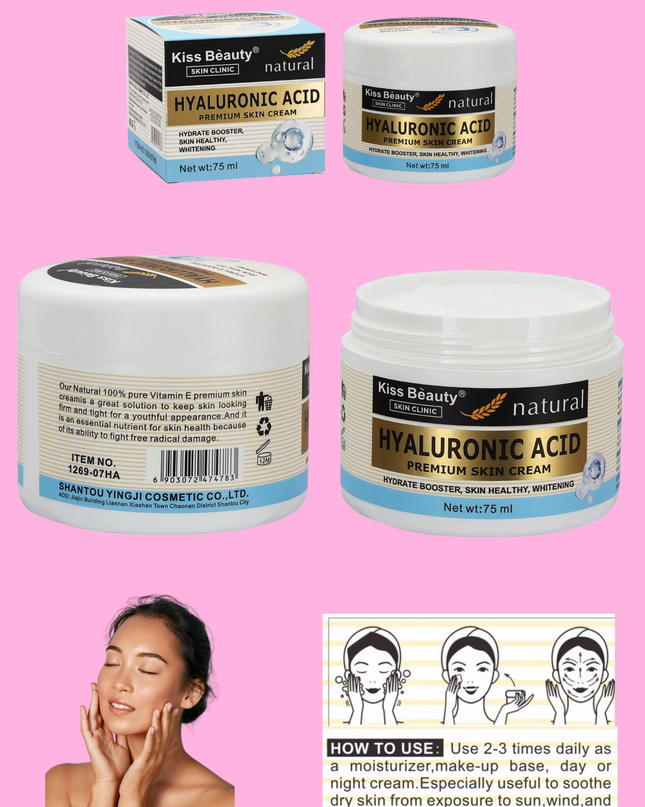 FACE CREAM HYALURONIC ACID- hydrate booster, skin healthy and whitening