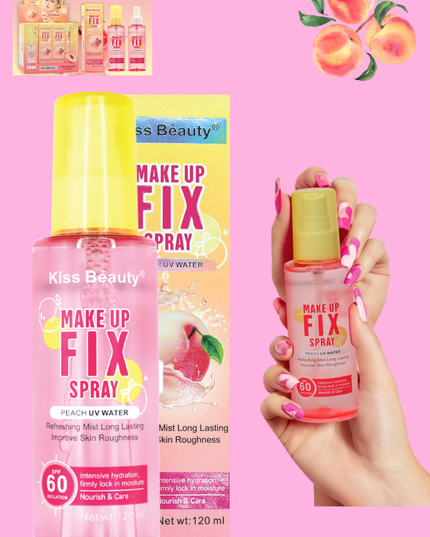 Kiss beauty - makeup fix peach- 120 ml