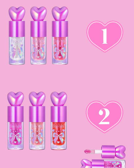 Baolishi purple hearth lipgloss - #B3320 ( 3 pcs set)