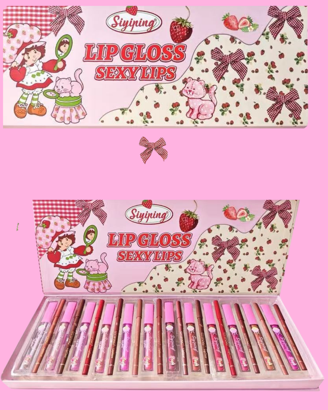 Strawberry - BIG BOX set lipsticks, lipgloss and lipliner