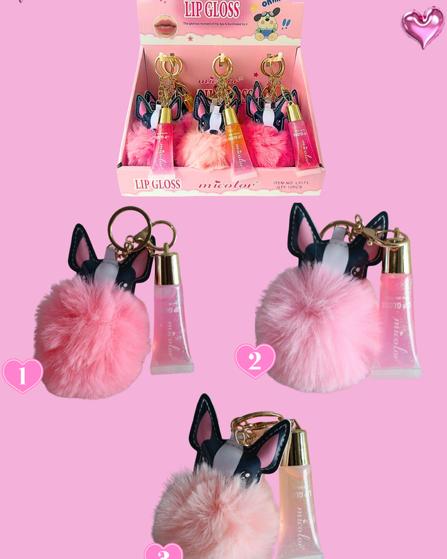 DOG LIPGLOSS WITH KEYCHAIN - dog L5173