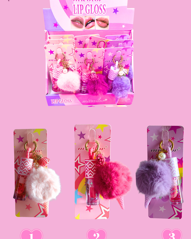 LIPGLOSS ICE CREAM KEYCHAIN -mi color