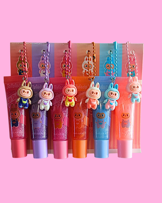 Labubu lipgloss with keychain
